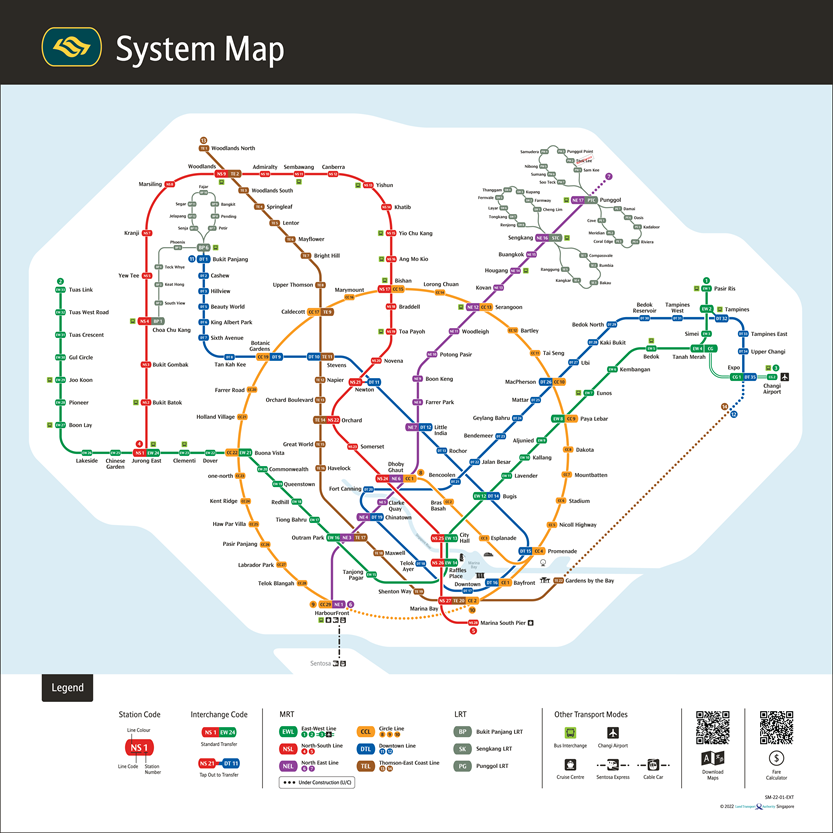 U-Bahn-Plan Singapur